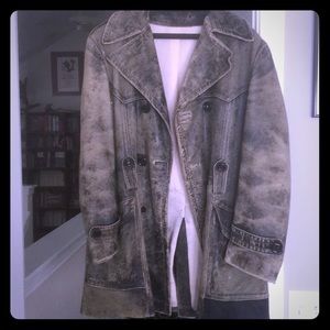 Winter leather WWII style fighter pilot jacket